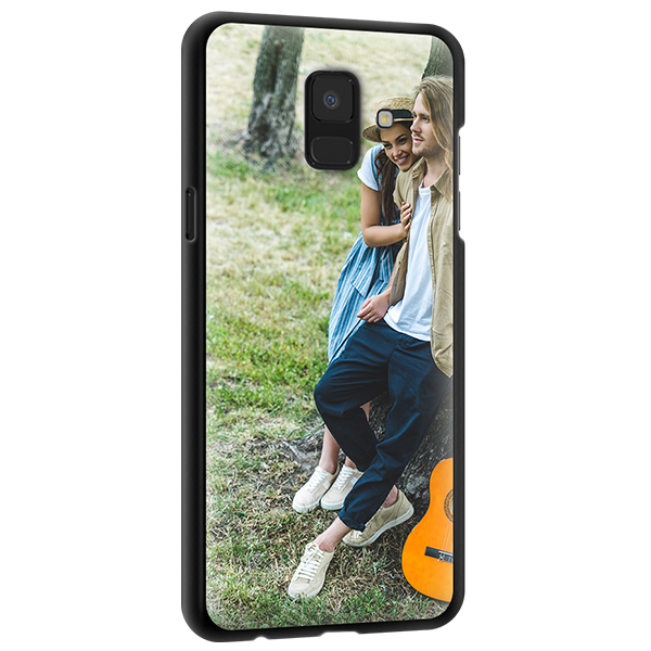 Black and White for Samsung Galaxy A6 2018 Marble Case with Screen Protector,Unique Pattern Design Skin Ultra Thin Slim Fit Soft Gel Silicone Case,QFUN Shockproof Anti-Scratch Protective Back Cover 